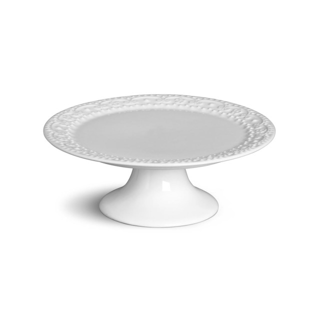 Prato para Bolo Etagiere com Pé Esparta Branco 27cm - Porto Brasil
