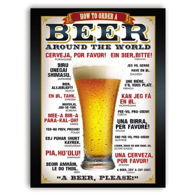 Placa Beer Around The World 30cm X 40cm