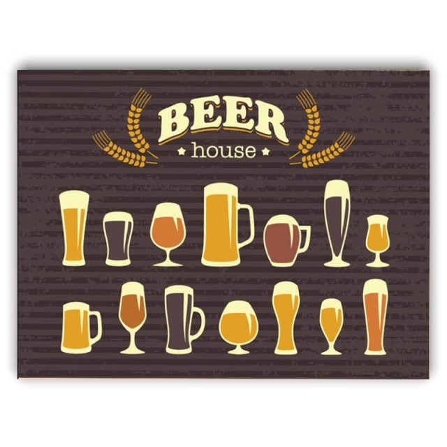 Placa Beer House 30cm X 40cm