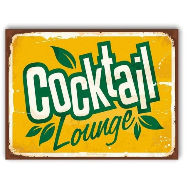 Placa Coktail Lounge 30cm X 40cm