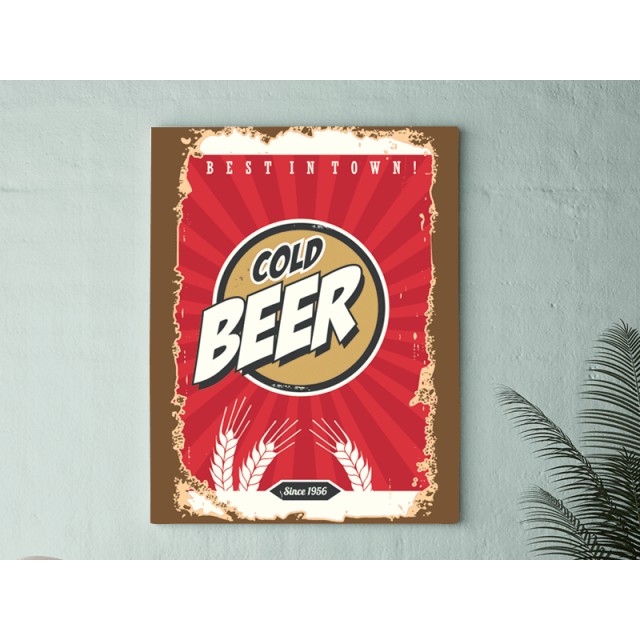 Placa Cold Beer Since 1956 30cm X 40cm