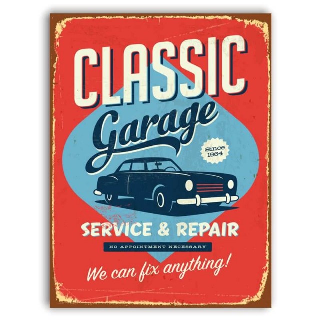 Placa Classic Garage 30cm X 40cm