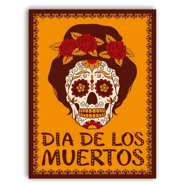 Placa Dia de Los Muertos 30cm X 40cm