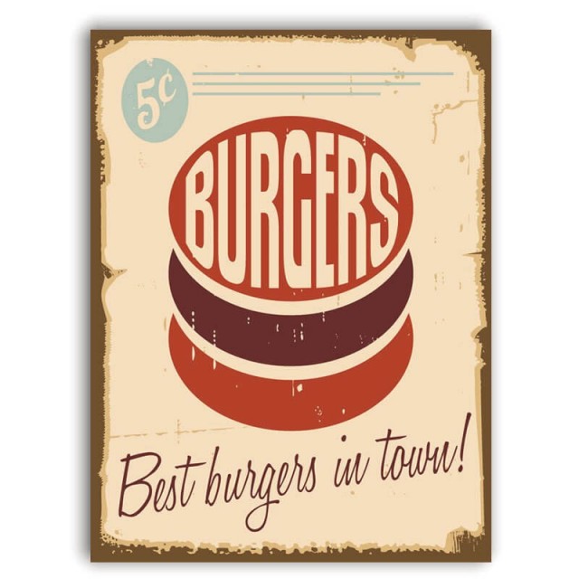 Placa Burgers 30cm X 40cm