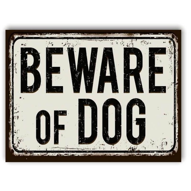 Placa Beware Of Dog 30cm X 40cm