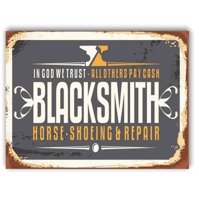 Placa Black Smith Shoeing E Repair 30cm X 40cm