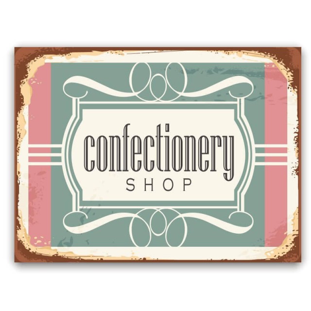 Placa Confectionery Shop 30cm X 40cm
