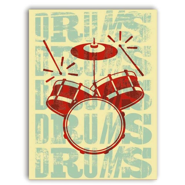 Placa Drums 30cm X 40cm