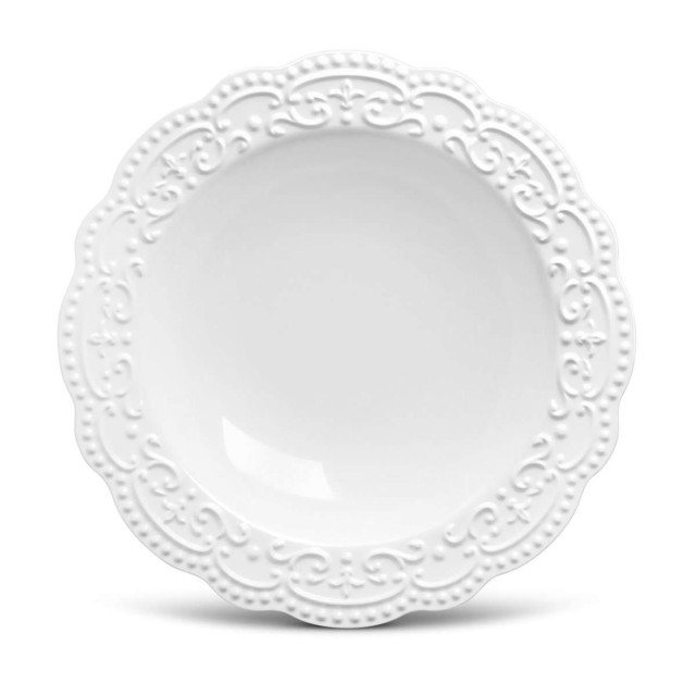 Jogo de Pratos Fundos Passion Branco 6 Peças - Porto Brasil