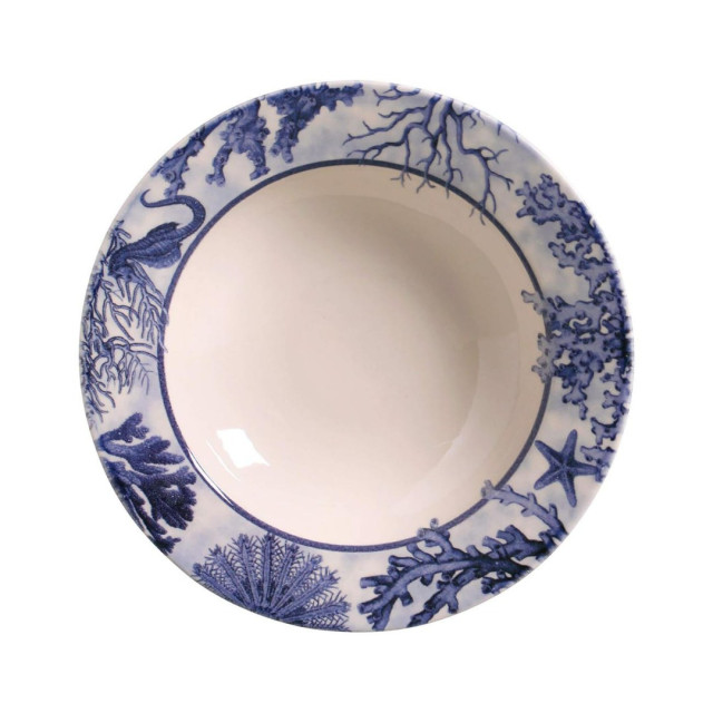 Jogo de Pratos Fundos Coral Blue 6 Peças - Porto Brasil