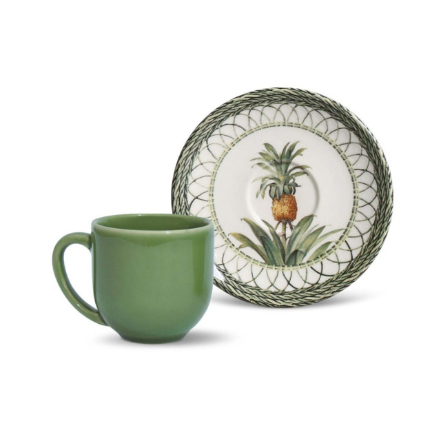 Jogo de Xícaras de Café Pineapple Green 6 Peças - Porto Brasil