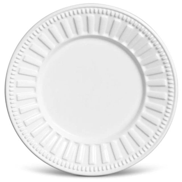 Jogo de Pratos de Sobremesa Parthenon Branco 6 Peças - Porto Brasil
