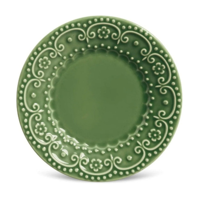 Jogo de Pratos de Sobremesa Esparta Verde Sálvia 6 Peças - Porto Brasil