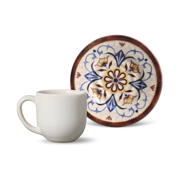 Jogo de Xícaras de Café Mônaco Atrium com Pires 6 Peças - Porto Brasil