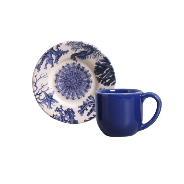 Jogo de Xícaras de Café Coral Blue 6 Peças - Porto Brasil