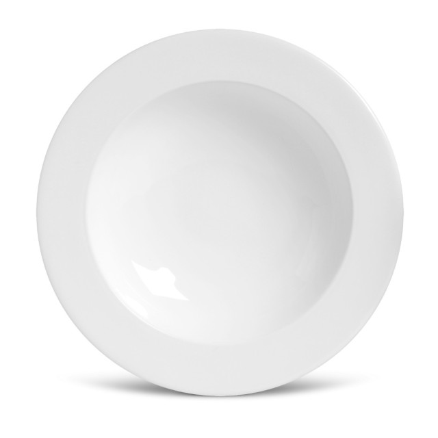 Jogo de Pratos Fundos Flat Branco 6 Peças - Porto Brasil